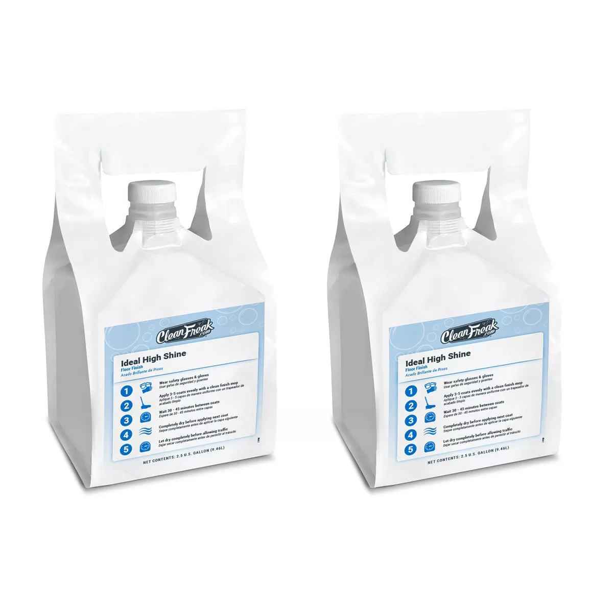 ‘Ideal High Shine’ Floor Finish (2.5 Gallon FlexMax Pouches) – Case of 2