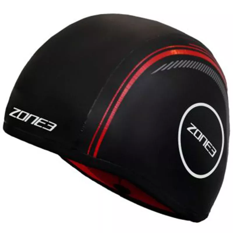 Zone3 – Neoprene Strapless Swim Cap – Black/Red